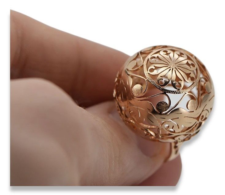 Pierścionek z różowego 14k złota 585 Vintaage ArtDeco vrn014 Wrocław