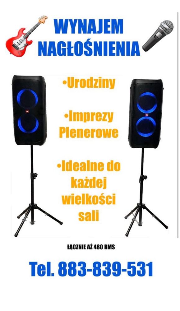 Wynajem Nagłosnienia 2x JBL PARTYBOX 310