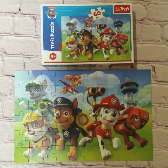 Щенячий патруль, пазли, puzzle, Trefl 60 деталей 33×22 см