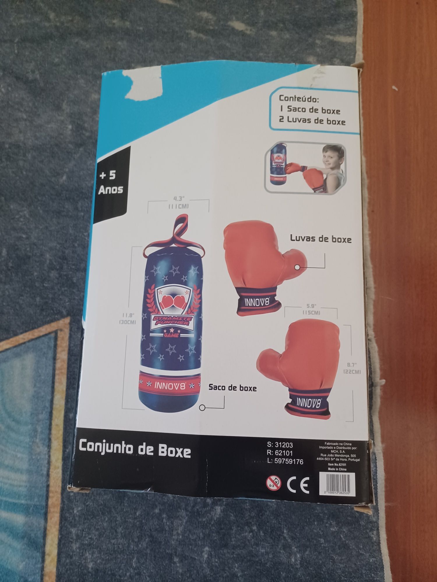 Saco de box para crianças de 5-11 anos