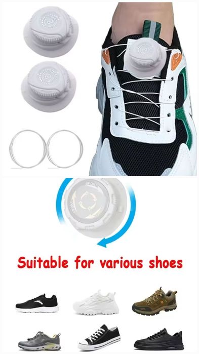 Автоматичні шнурки для взуття з поворотною пряжкою BOA. Ленивые шнурки