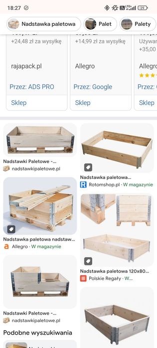 Nadstawki Paletowe Nadstawki 115x75 120x80