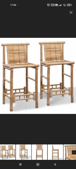 Krzesła barowe, hokery bambusowe