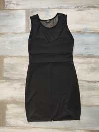 Sukienka mała czarna, krótka, czarna z rozcięciem r. M/l