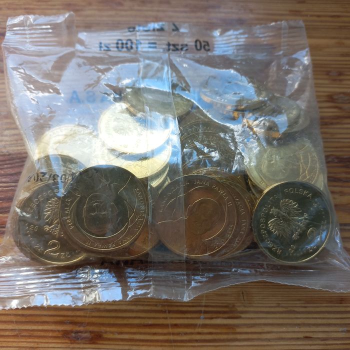 Woreczek Menniczy 2zł, 2014r, Jan Paweł II,  50sztuk!!!