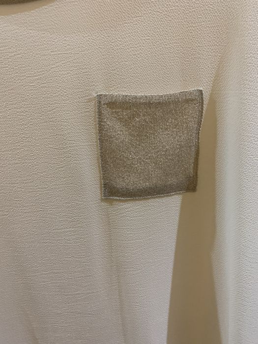 Blusa branca “Promod” tamanho 44 com pormenores dourados nova