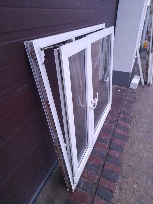 Okna dwuskrzydłowe pcv białe okno 158x132 DOWÓZ CAŁY KRAJ