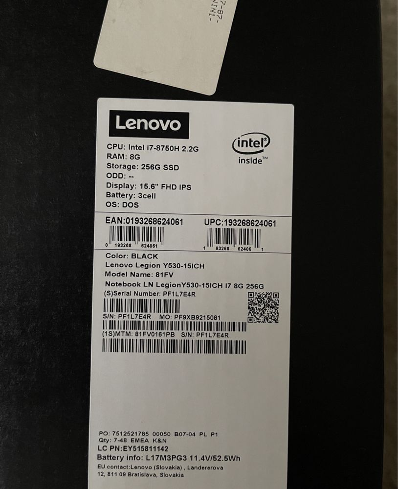 Lenovo Legion Y530-15ICH