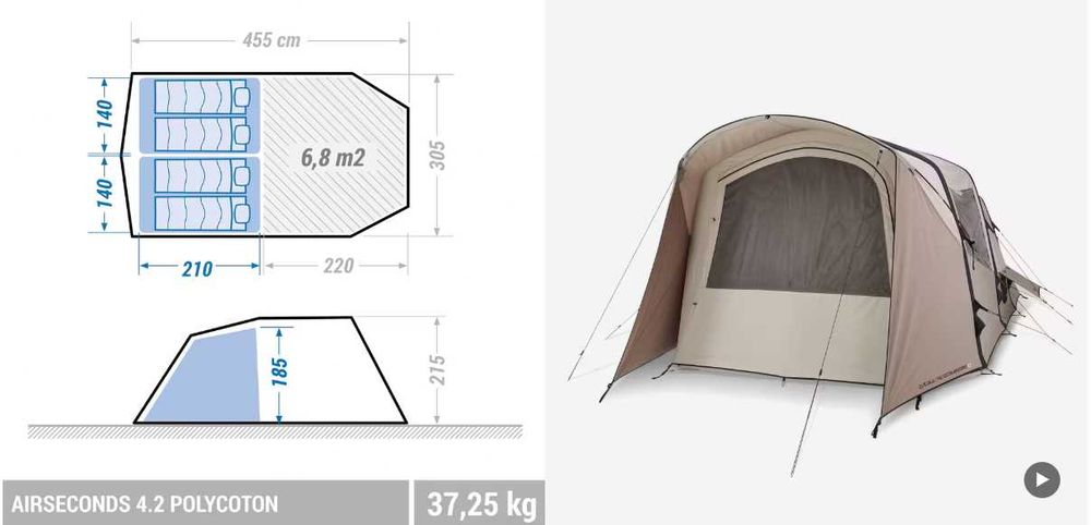 Tenda insuflável Poli Algodão