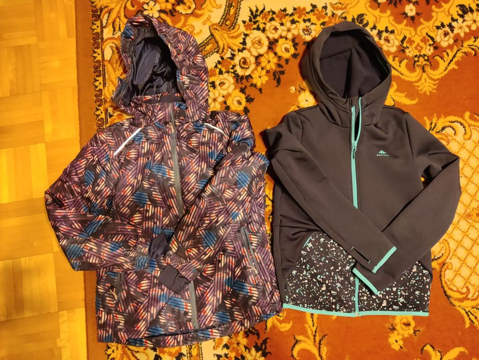 Zestaw Kurtka jesienno zimowa  146/152 + bluza Quechua 149-159 bdb 11+