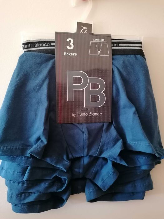 3 Boxers de rapaz/homem, Punto Blanco, T 44 (S) em algodão