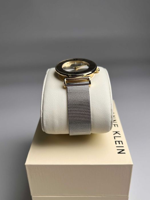 Anne Klein AK/3781SVTT, годинник зі сріблястим ремінцем, часы кляйн