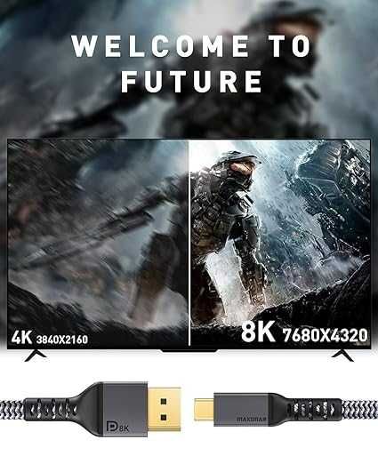 Kabel Maxonar USB C na DisplayPort 8K 60Hz 1,2m