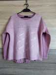Włoska bluza oversize srebrne napisy