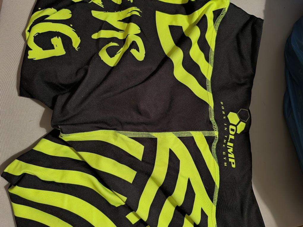 Czarno-zolte neonowe legginsy Queens Gang Olimp rozmiar XL