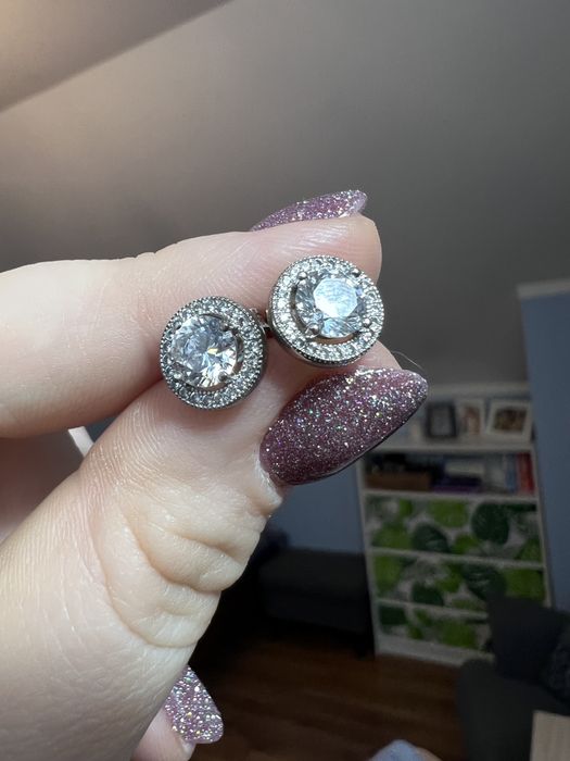 Zestaw biżuteria kolczyki pierścionek srebro 925