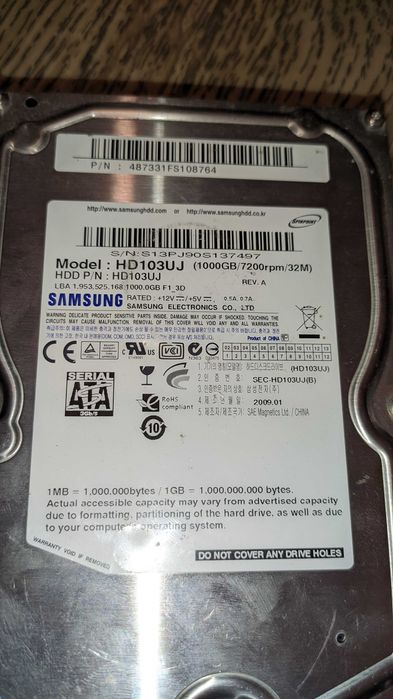 HDD Samsung 1TB Spinpoint F1 1TB 7200rpm