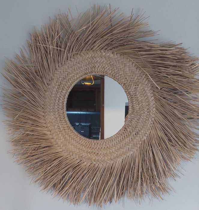 Espelho Decorativo em Palha (usado)