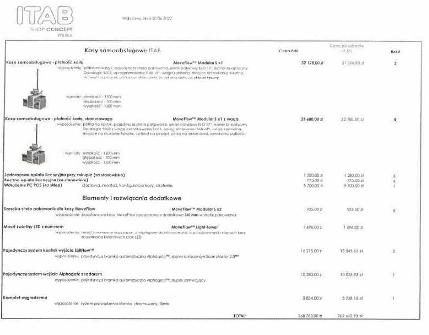 Kasa kasy samoobsługowe firma ITab używane