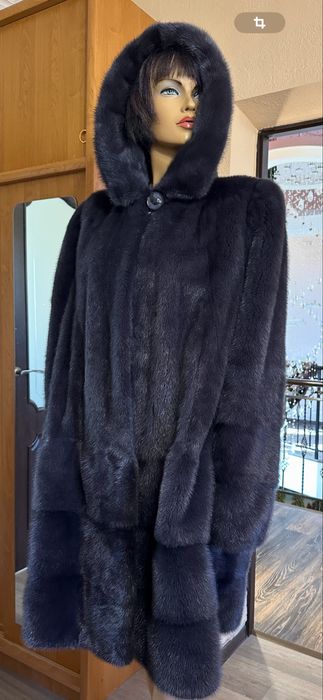 Рр 60+ Батал. Норковая шуба ‘ баклажан’ Греция!