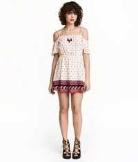 H&M Coachella Whtie Boho Cold Shoulder Dress