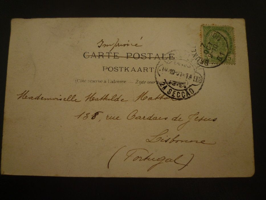 Carta Postal de Bruxelas Selado 1901