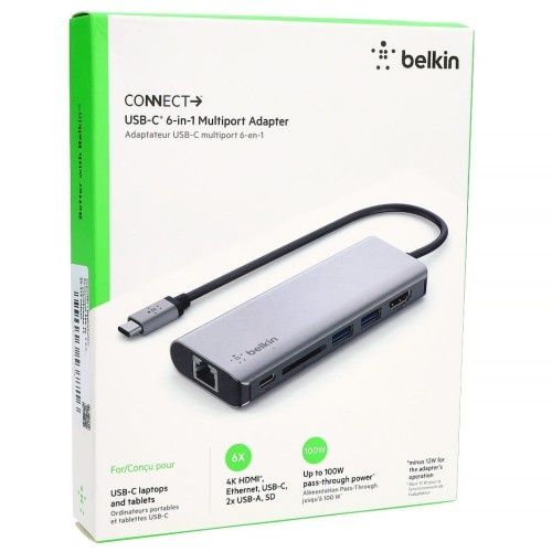 Stacja dokujaca hub Belkin Connect USB-C 6-in-1 Multiport Adapter 100W