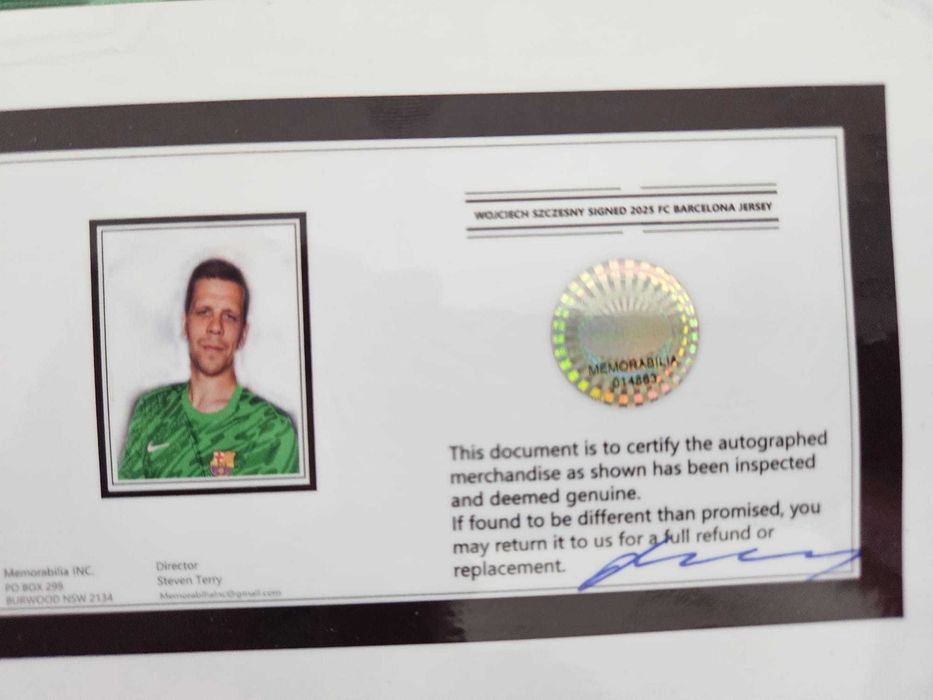 Koszulka # WOJTEK SZCZĘSNY FC Barcelona # 2025 #Autograf
