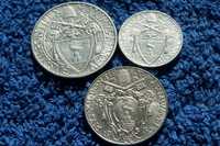 Watykan zestaw 3 monet Pius XII  1939 do 1942
