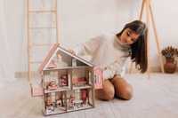 Розовый кукольный домик для кукол LOL, Кукольный дом для ЛОЛ с мебелью