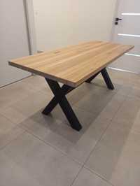 Stół dębowy drewniany duży metalowe nogi