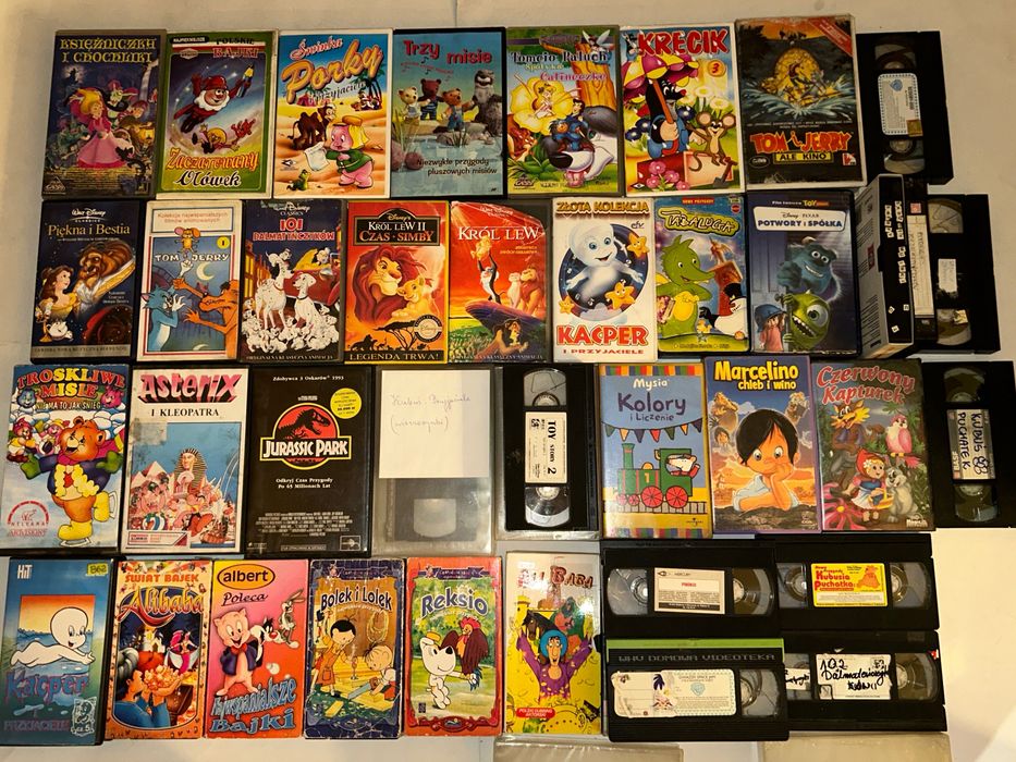 Bajki dla dzieci na kasetach VHS - 38 sztuk - PRL