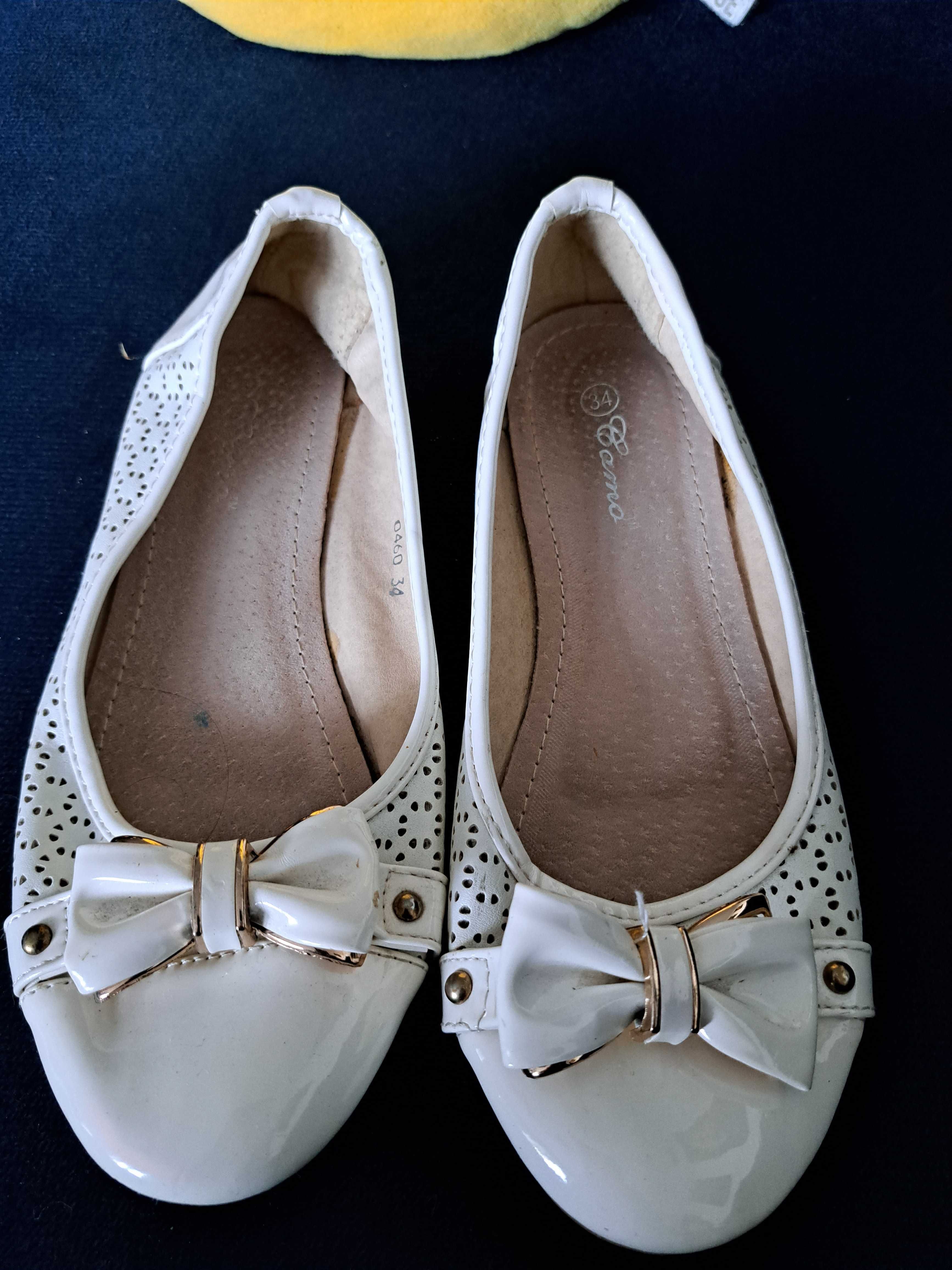 Buty półbuty  typu balerinki  r 34 białe