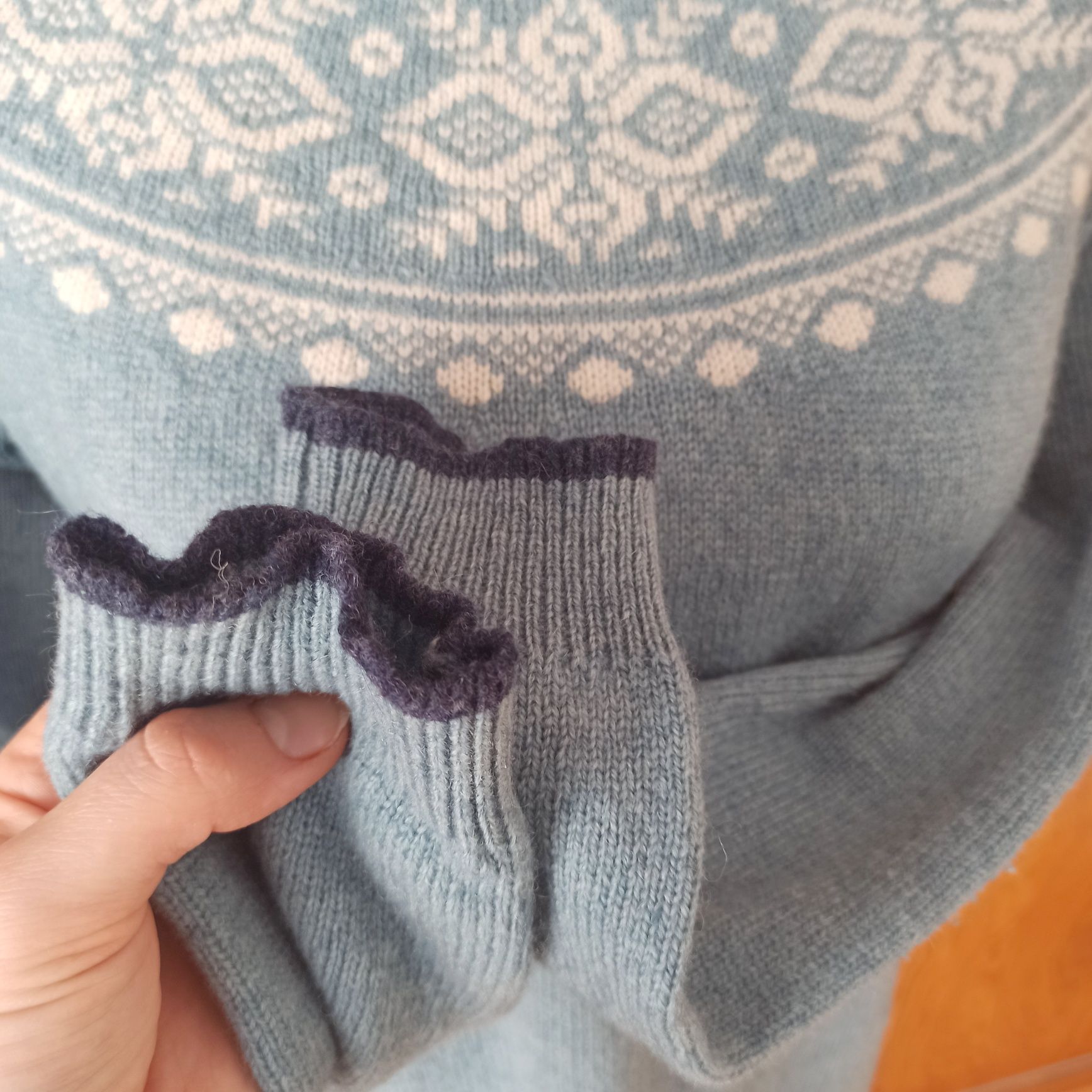 Wełniany sweter Arabella Addison 100% lambswool, skandynawski wzór, bł