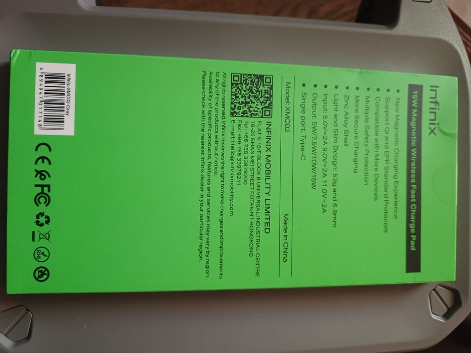 Sprzedam nową ładowarkę indukcyjną Infinix Magpad