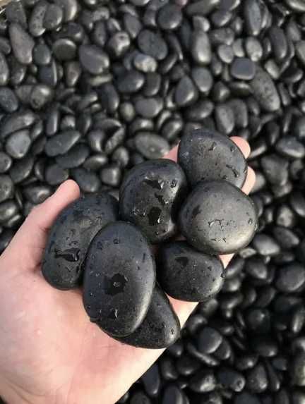 Czarny Otoczak Polerowany Kamień do Masażu Poler Akwarium Ogród Donice