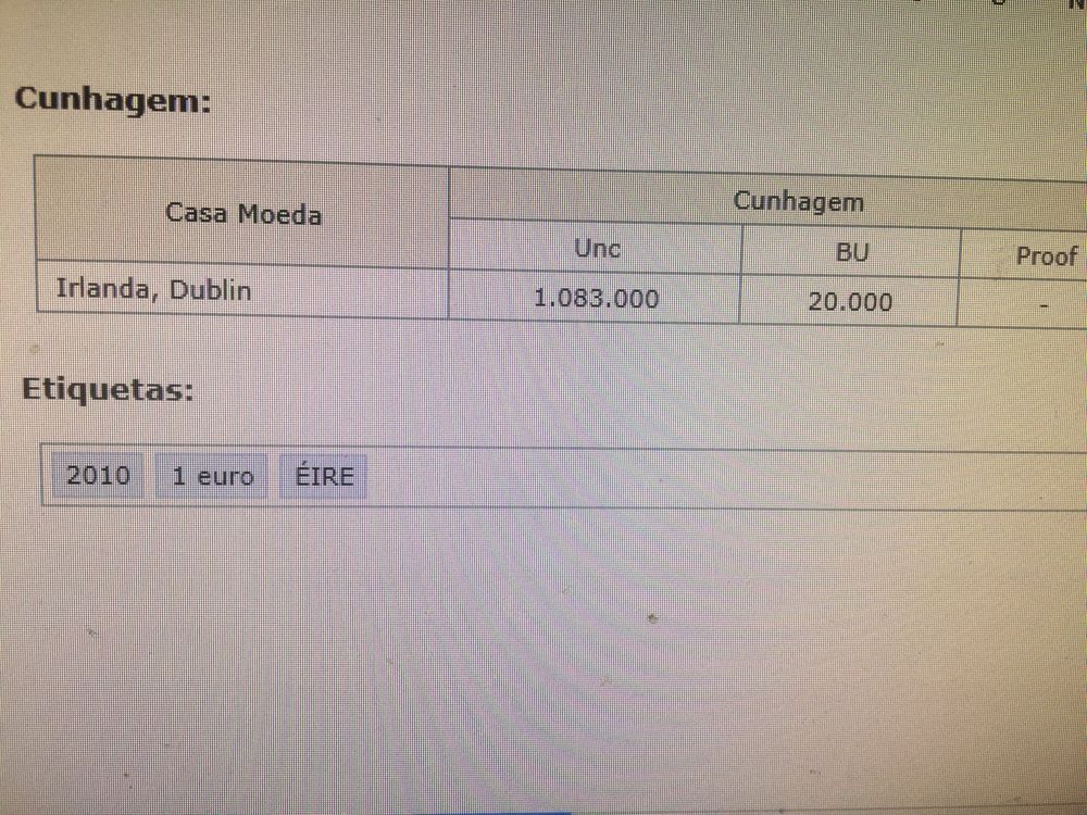 Moedas euro Irlanda BASTANTE RARAS