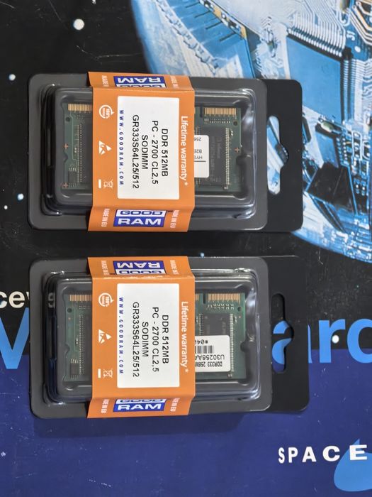 Pamięć GOODRAM DDR PC2700 CL 2.5 do laptopa 2x 512MB