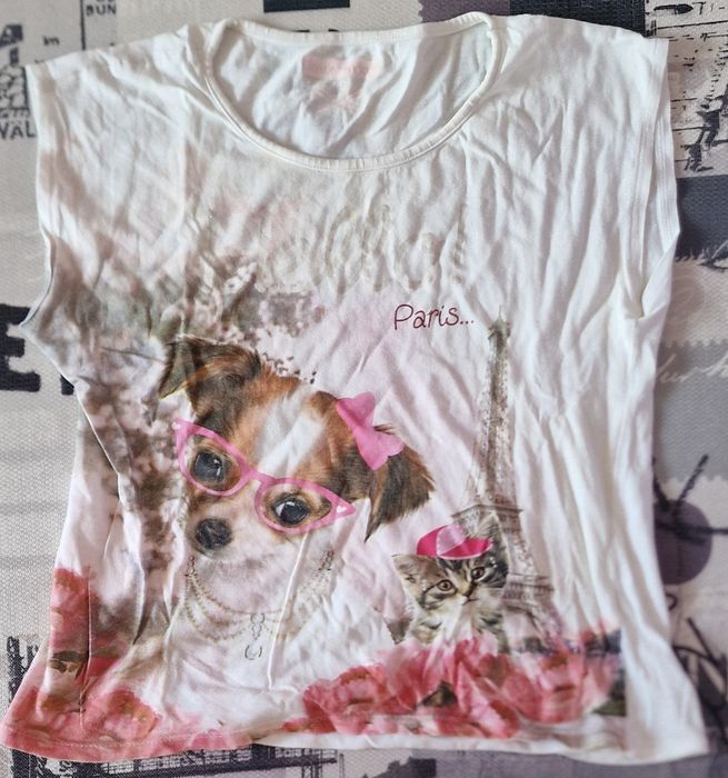 T-shirt dziewczecy krotki rekaw in extenso 140cm 10 lat