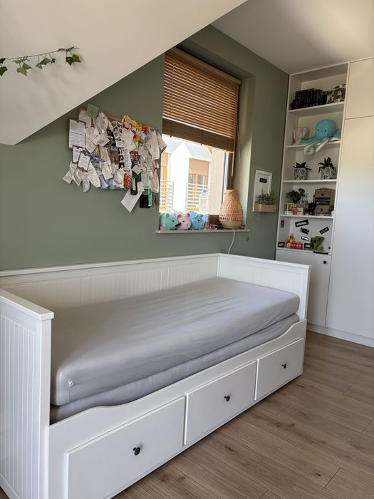 Łóżko składane IKEA z szufladami i dwoma materacami
