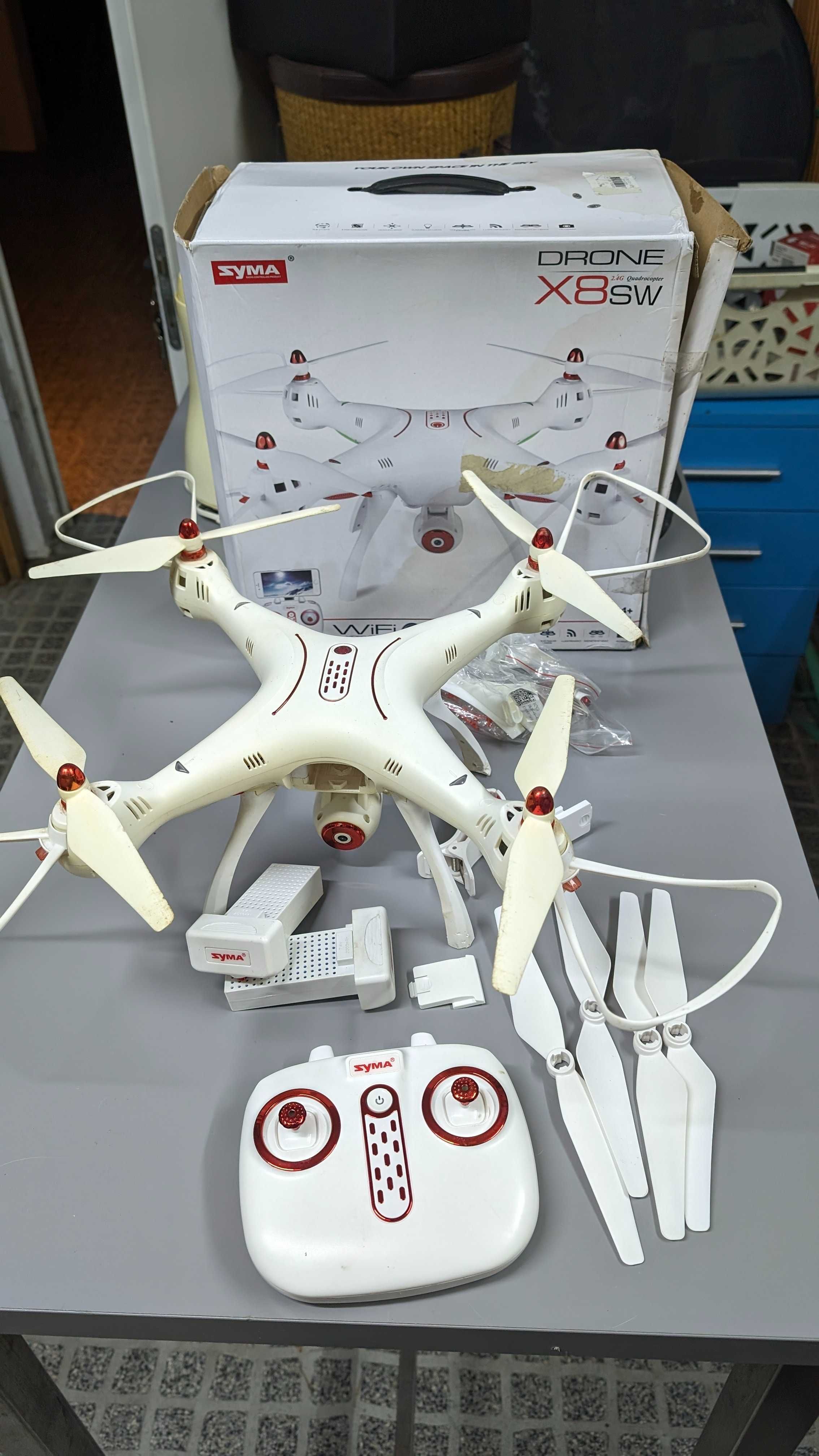 Drone Syma X8SW | Pouco Uso + 2 Baterias + Peças Extras | Câmera HD