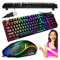 Игровой набор клавиатура и мышка Gaming с RGB подсветкой
