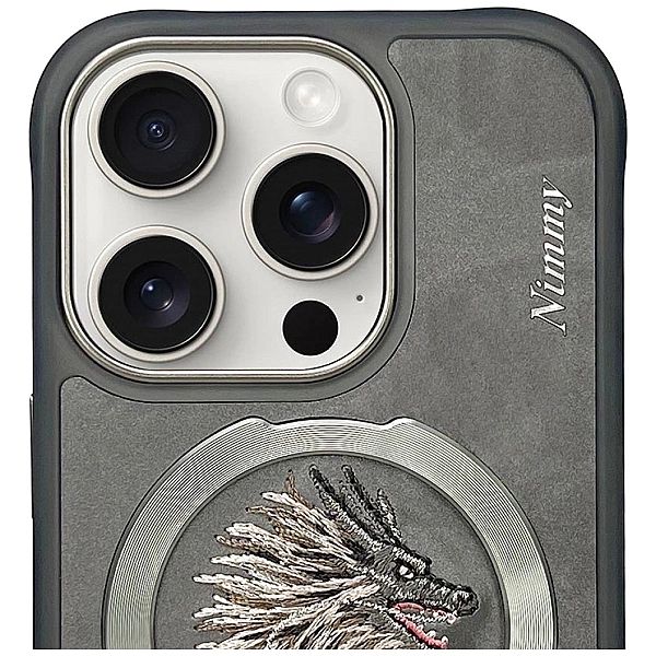Etui Nimmy Dragon MagSafe na iPhone 16 Pro - szare