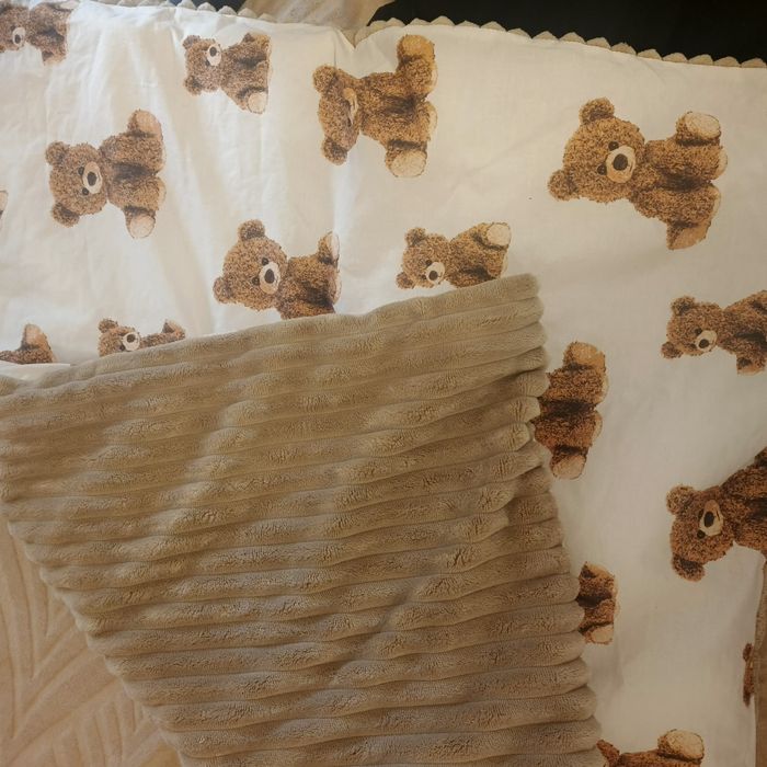 Теплый плед-конверт со съемным синтепоном и бантом 90 х 80 см Мишки