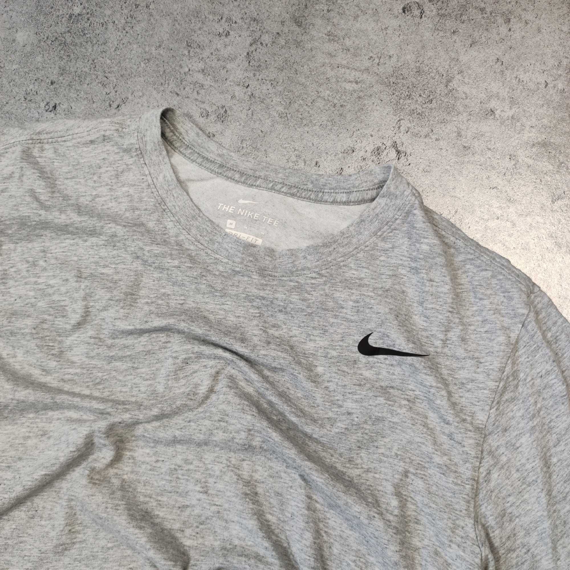 MĘSKA Koszulka Sportowa Klasyczna Dri-Fit Nike Szara Lekka Siłownia