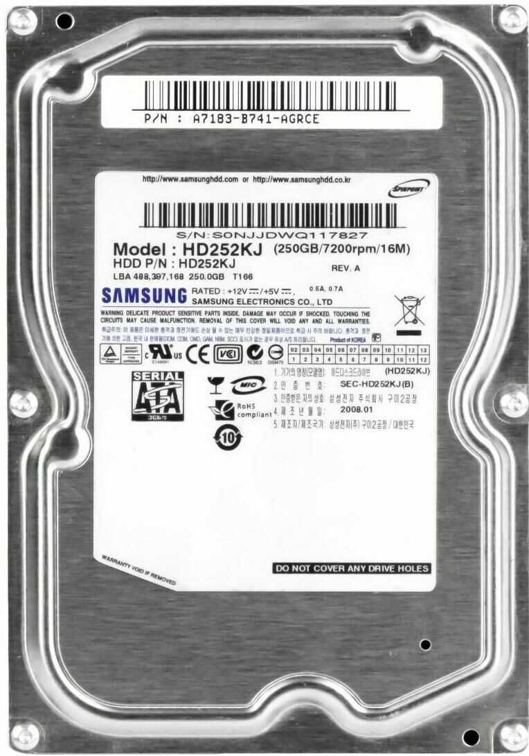 Жесткий диск HDD 3.5" SATA 250GB