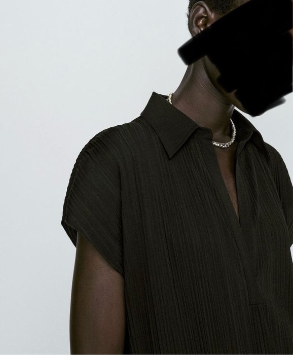 Vestido plissado Massimo Dutti