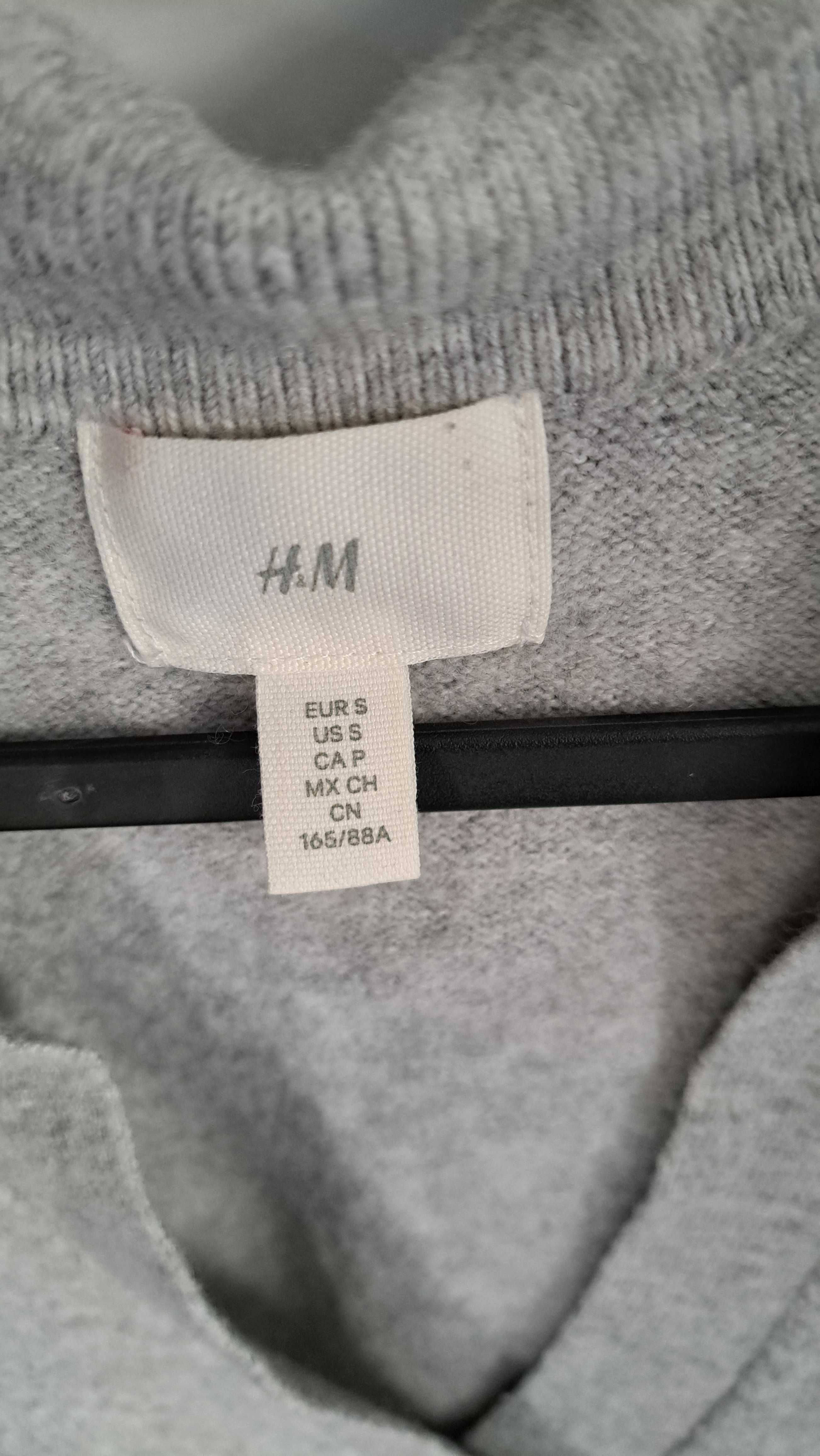 Szary sweter z kołnierzykiem H&M