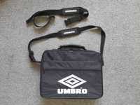 Markowa UMBRO duża torba na laptop solidna czarna środek 41 x 32,5cm