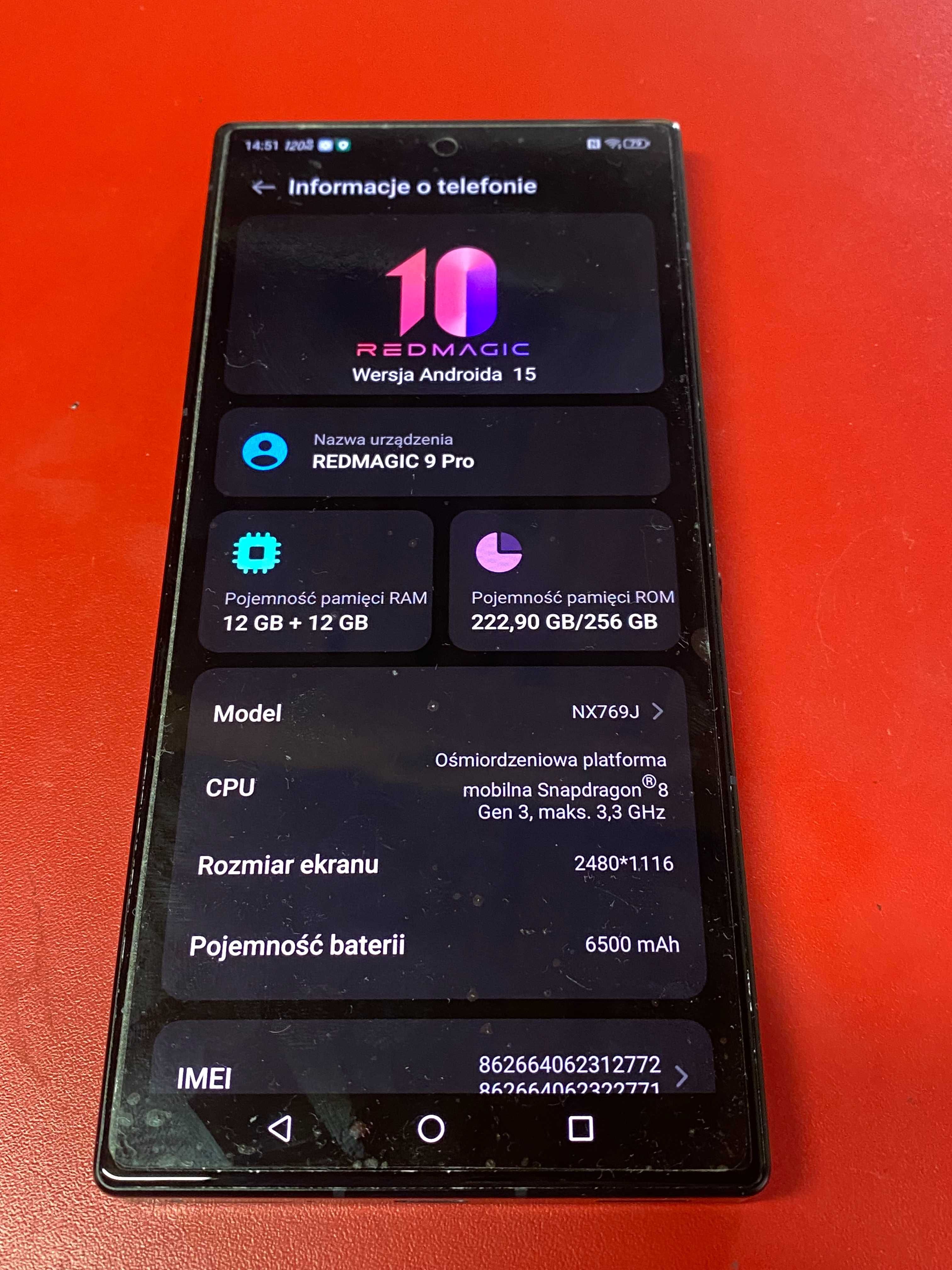 Smartfon Nubia Red Magic 9 Pro 12 GB / 256 GB 5G czarny